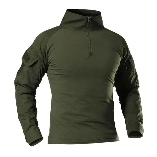 Men's%20Long%20Sleeve%20Combat%20Shirt%201/4%20Zipper%20Ripstop%20Cotton%20Workwear%20Tops%20%20Shirts%20Camo%20Airsoft%20T%20Shirts%20Paintball%20T%20Shirts%20-%20Image%203