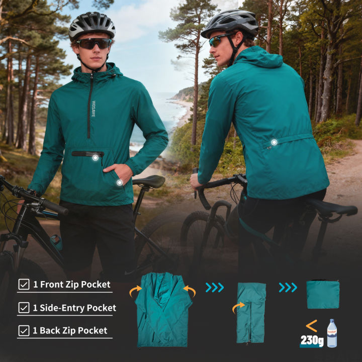 WOSAWE%20Men's%20Cycling%20Jacket%20Windbreaker%20Hooded%20Jacket%20Bike%20Wind%20Cutter%20Vest%20Windproof%20Short%20Winds%20Cycling%20Rainproof%20Jacket%20-%20Image%204
