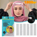 36pcs/set Hijab Tape Muslim Women Hijab Accessory Non-slip Undercap Scarf Double Sided Invisible Adhesive Tape Easy to Use.