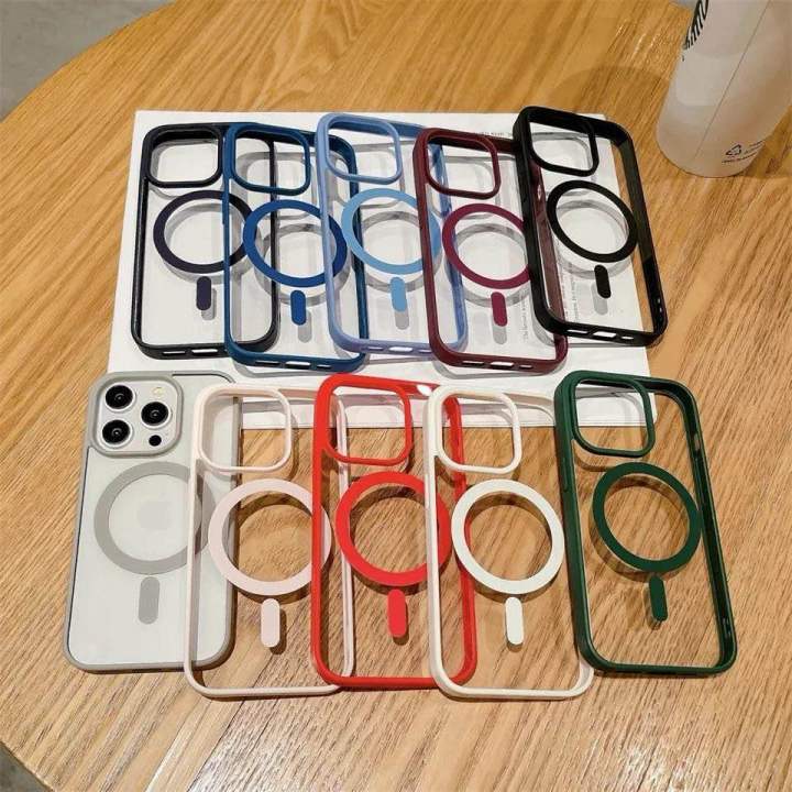 iPhone%2016,%2015,%2014,%2013,%2012,%2011%20Pro%20Max,%20MagSafe%20Case%20Transparent%20Candy%20Color%20Bumper%20Shockproof%20Back%20Cover%20-%20Image%208
