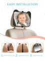 Adjustable Wide Car Rear Seat View Mirror with Bear Ear Baby/Child Seat Car Safety Mirror Monitor Headrest.