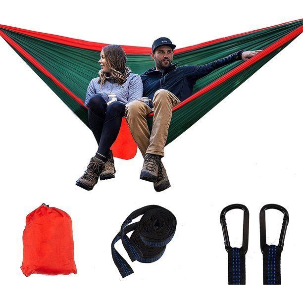 Double Person Portable Travel Camping Hammock 2 in 1 mix colour