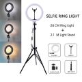 26cm Ring light , 8ft Tripode stand with Free Mobile holder.. 