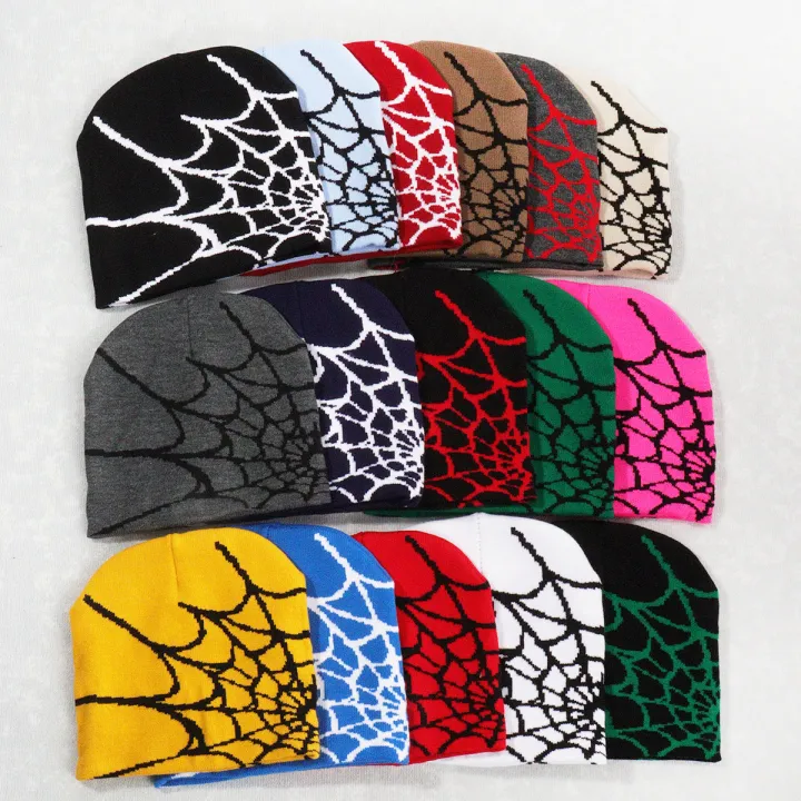 Knitting%20Spider%20Web%20Design%20Hat%20Skullies%20Beanies%20for%20Men%20Women%20Pullover%20Pile%20Cap%20Y2k%20Goth%20Warm%20Beanie%20Hats%20New%20Hip-hop%20Street%20Cap%20-%20Image%203