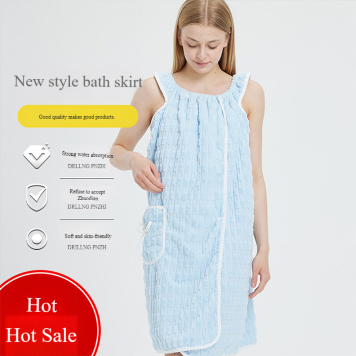 New%20Adult%20Halter%20Bath%20Dress,%20Women's%20Wearable%20Bathrobe,%20Quick%20Water%20Absorption,%20Home%20Bath%20Towel%20For%20Bathing%20-%20Image%202