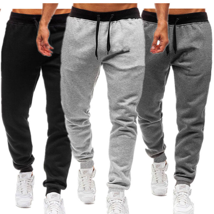 Men's Athletic Trainning Joggers Casual Loose Fit Sweatpants Spring Fall Fleece Lined Pants Elastic Waist Drawstring Trousers