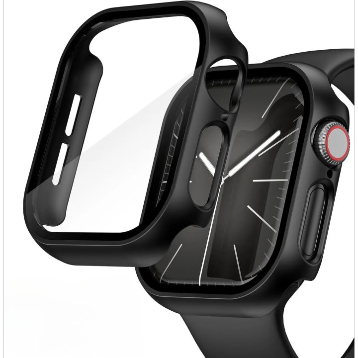 Case for Apple Watch 42mm 46mm 41mm 45mm 40mm 44mm Screen Protector Tempered Glass Bumper Cover for iWatch Series 10 9 8 7 6 SE