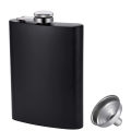 LMETJMA Matte Black Hip Flask for Liquor Stainless Steel Leak proof with Funnel Flask set Drinking Whiskey Flask KC0454. 