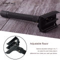 YINTAL Adjustable Butterfly Open Double Edge Safety Razor Set Matte BLACK Brass Razors 1 Razor 1 Base 5 Blades. 