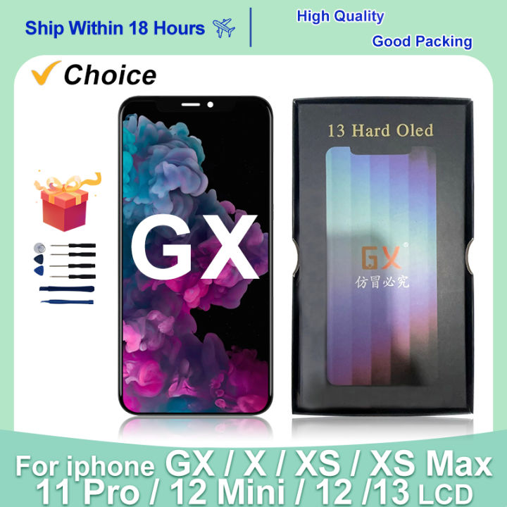 GX OLED For iPhone X XS Max Display 13 LCD Ture Tone 3D Touch Screen For iPhone 11 12 Pro Max 12 Mini LCD 14 Pro Max Pantalla