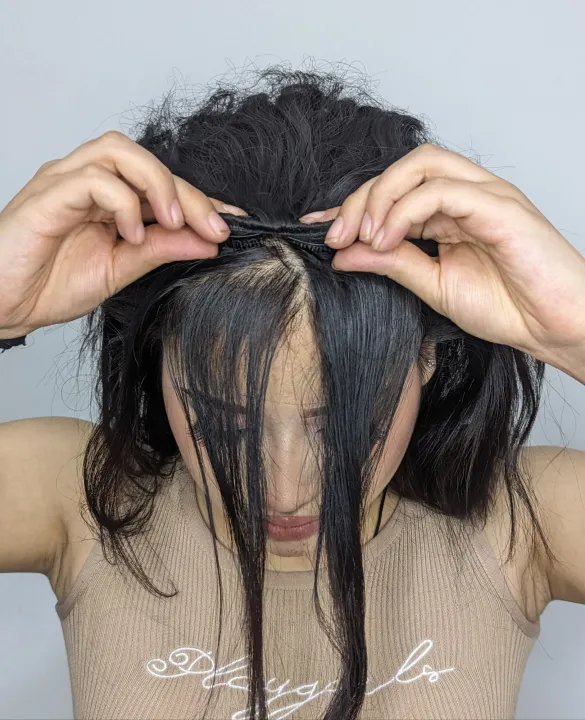 12%20Inches%20Clip%20In%20Hair%20Toupee%20Brown/%20Hair%20Patch/%20Hair%20Topper%20For%20Women%20-%20Image%204