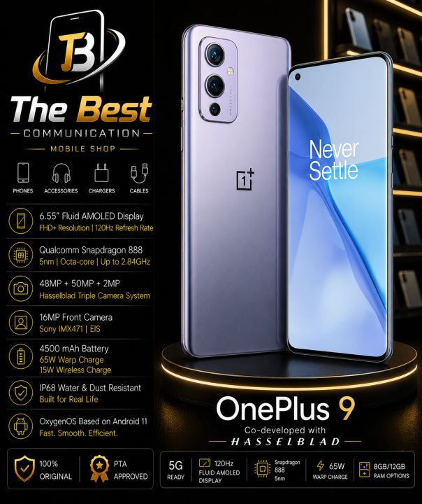 OnePlus 9 8/12GB Ram 128/256GB Rom Single Sim