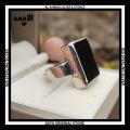 silver ring aqeeq stone. 