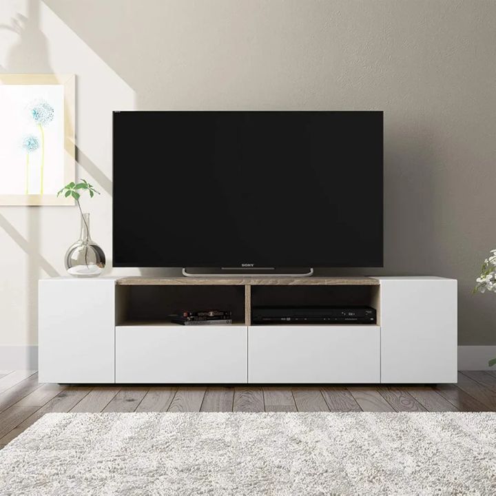 TV Stands with four storage Cabinets for up to 60-Inch TVs" / Modern Design Tv Stands For Tvs Up To 60'', Led Light Entertainment Center, Media Console With Multi Functional Storage, Tv Cabinet For Living Room,Bedroom, Home Decor