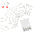 400pcs/box 35-50mm Stainless Steel Flat Pin, Stainless Steel T Curved Pin For DIY Jewelry Making Accessories, Beading Material. 