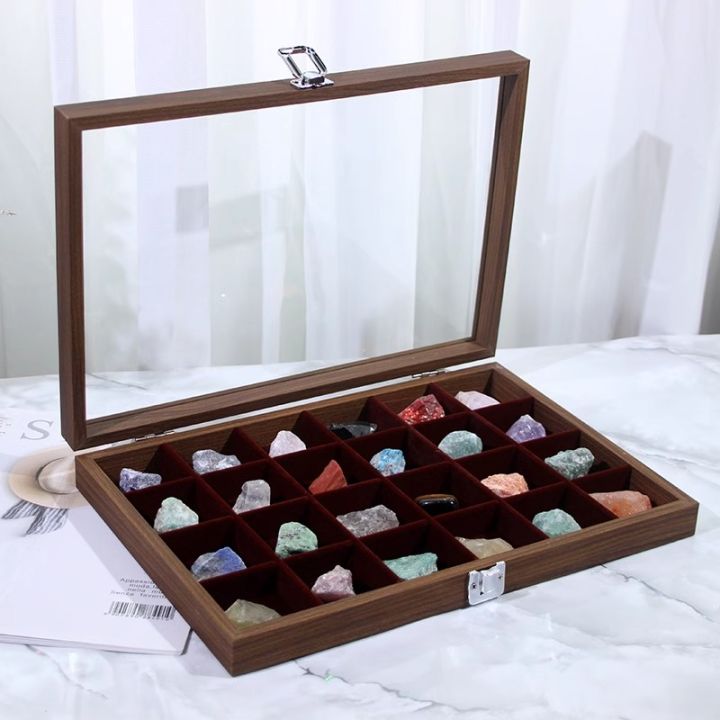 Natural crystal broken stone gem specimen box mineral crystal raw stone ...