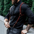 Suspenders Men's Pants Leather Adjustable Backpack Suspenders Suspenders Men's Shoulder Straps Fashion Adult Belt. 