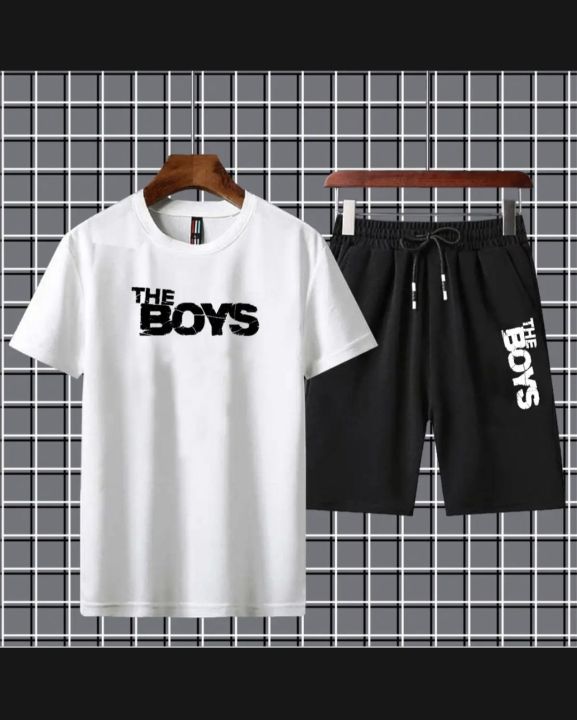 New Summer Collection THE BOYS printed Tracksuit For Men And Boy, Short Terri And T-shirt Cotton Fabric , Handwashable And Stretchable Material