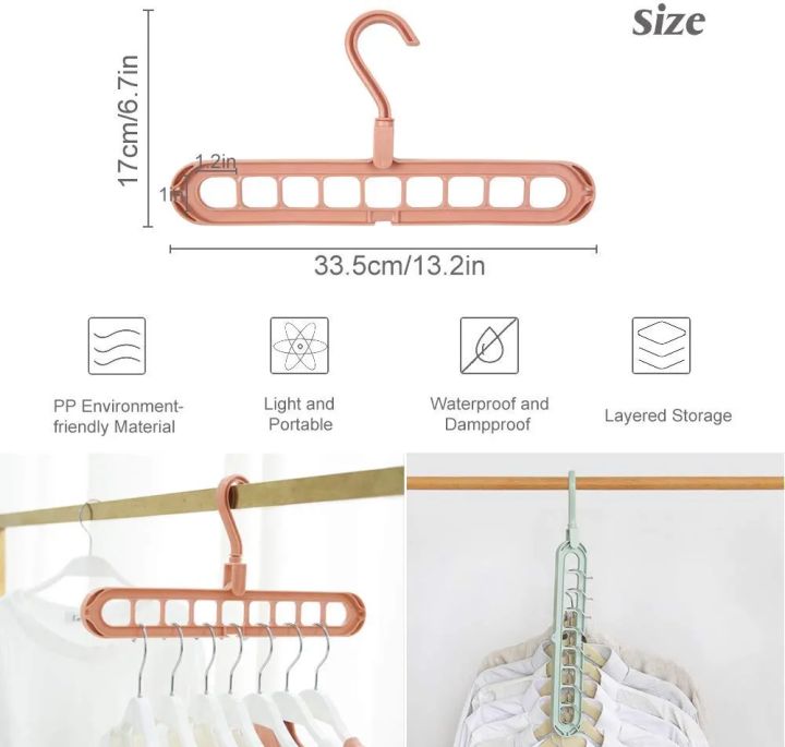 Magic%20Space%20Saving%20Hanger%20l%209%20Hole%20Multi%20Color%20Plastic%20Hanger%20l%20Smart%20Clothes%20Organizing%20-%20Image%203