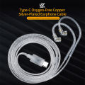 KZ Type-C Oxygen Free Copper Silver Plated C-Type 0.75mm 2-Pin Wire Compatible with EDX Series.