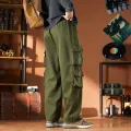 Japanese Retro Work Pants Men's Spring Fashion Brand Loose Straight Leg Pants Men's Trendy And Cool Versatile Casual Pants. 