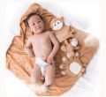 Premium Extra Soft Cartoon Animal Shape Hooded Bamboo Baby Bath Towel Set Pack of 4. 