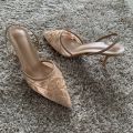 Mesh Embroidered Fashion Sandals Women String Bead High Heels Mules Shoes Pointed Toe Slingback Slippers Women Zapatos De Mujer. 