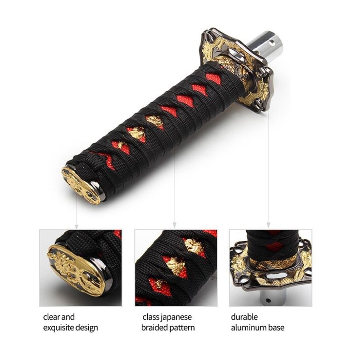 100/150/200mm%20JDM%20Katana%20Shift%20Knob%20Samurai%20Sword%20Gear%20Shifter%20Knob%20with%204%20Adapters%20Universal%20Fits%20Most%20Manual%20&%20Automatic%20Car%20-%20Image%203