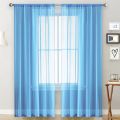 1pc Solid Colour Sheer Curtain, Curtains for Living Room, Bedroom, Home Decoration, French Window Screen with Rod Pocket.