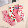 Trend Socks for Women – Cute Strawberry Heart Cotton Crew Socks. 