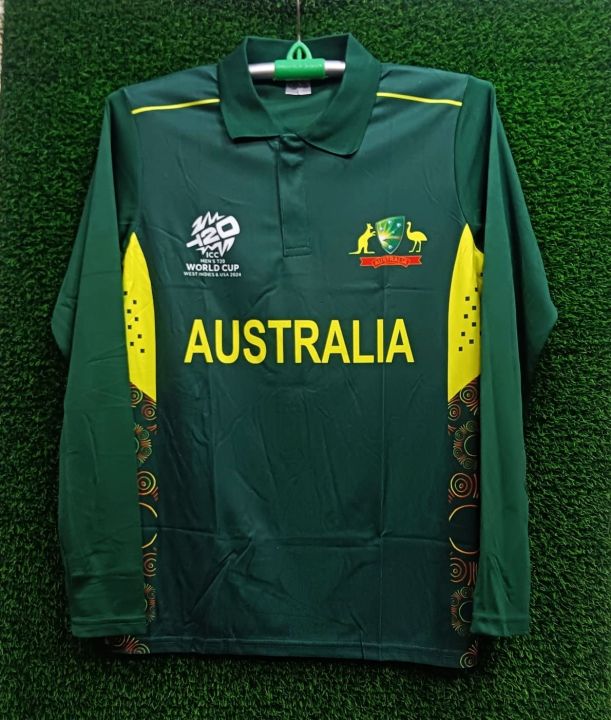 Australia Cricket T20 World Cup Collar Full Sleeve Jersey 2024