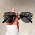 2023 Sunglasses Women Luxury Rimless Vintage Fashion Glasses Lunette Oversized Shades De Soleil Femme Gafas De Sol Mujer Lentes. 
