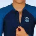 Nabaiji children's swimming wear 5-15 years old middle zipper easy to wear long sleeve short legs. 