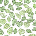 100Pcs acrylic mini small tree leaves, light green, dark green, each 50Pcs beads, handmade DIY making jewelry bracelet accessori.