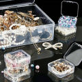 Transparent Plastic Jewelry Box with Buckle Closure Large Capacity 30 Compartments Storage Container for Small Accessories.
