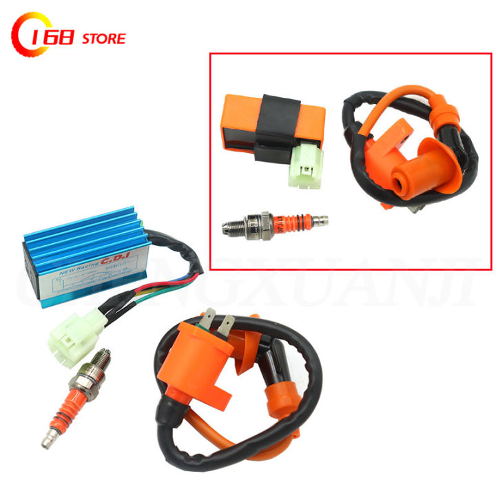 Motorcycle Performance Ignition Coil Racing AC CDI Spark Plug for GY6 50cc 125cc 150cc Moped Scooter Quad Buggy Pit Dirt Bike