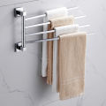 2/4 Swivel Towel Bars Hanger Stainless Steel Rotatable Bathrobe Towel Rack Holder Wall Mounted Bathroom Hardware. 