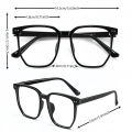 【Low price】A Pair of PC Online Celebrity Transparent Glasses Box Myopia Men and Women Flat Light round Face Radiation-proof Slim Blue Eye F. 