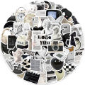 Vintage Black & White Fashion Style Stickers of  61pcs Vinyl Decal Merchandise Laptop Stickers for Laptops, Computers. 
