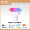 MOES Tuya Matter WiFi GU10 Smart Bulb Dimmable Led Light 16 Million RGB C+W Colors Candle Lamp Voice Control Alexa  Home. 
