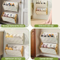 Wall-Mounted Shoe Rack, Hidden Storage Shelf, Foldable Plastic Organizer, No-Drill Installation, Multi-Layer Space Saver. 