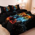 3Pcs Gaming Equipment Pattern - Modern Video Game Controller Mouse Keyboard Headphone Gamepad Print Duvet Cover Bedding Set. 