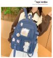 Cute Canvas Backpack for Teenage Girls with Multi Pockets and Waterproof Nylon Material 42cm. 
