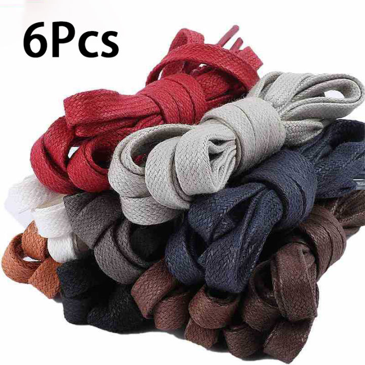2Pcs/6Pcs%20New%20Flat%20Cotton%20Shoe%20Laces%200.6cm%20Wide%20Waxed%20Shoelaces%20Sneakers%20Boots%20Waterproof%20Leather%20Shoelace%2080/100/120/140/160cm%20-%20Image%202