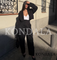 KONDALA Commute High Street Balloon Pants Women Trendy Casual Pleated Trousers 2026 Spring Summer Office Lady Vintage Long Pants. 