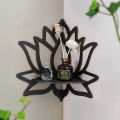 Wooden Lotus Hollow Decorative Rack Aromatherapy Organiser Essential Oil Candle Holder Wall Mounted Shelf Corner Shelf.