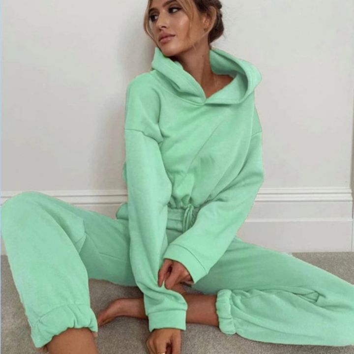 Fashion%20Trend%20Women's%20Wear,%20Long-sleeved%20Sports%20Casual%20Suit%20Waist%20Two-piece%20Set%20-%20Image%202