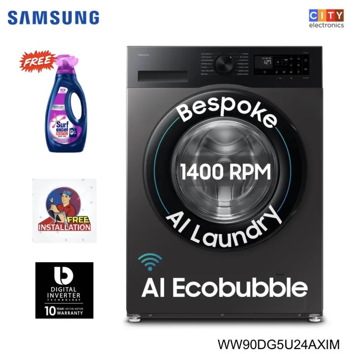 SAMSUNG%209%20Kg%20Washing%20Machine%20With%20AI%20Eco%20Bubble%20WiFi%20Embedded%20WW90DG5U24AXIM%20-%20Image%202