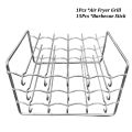 Stainless Steel Air Fryer Grill with Barbecue Stick Kitchen Air Fryer Rack 3 Layer Oven Cooking Vertical Grill with Skewers. 