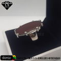 Natural Yemeni Aqeeq Stone Ring , Handmade Silver Ring With Yamni Aqeeq , Long Shape Yemeni Aqeeq 925 Silver Ring. 